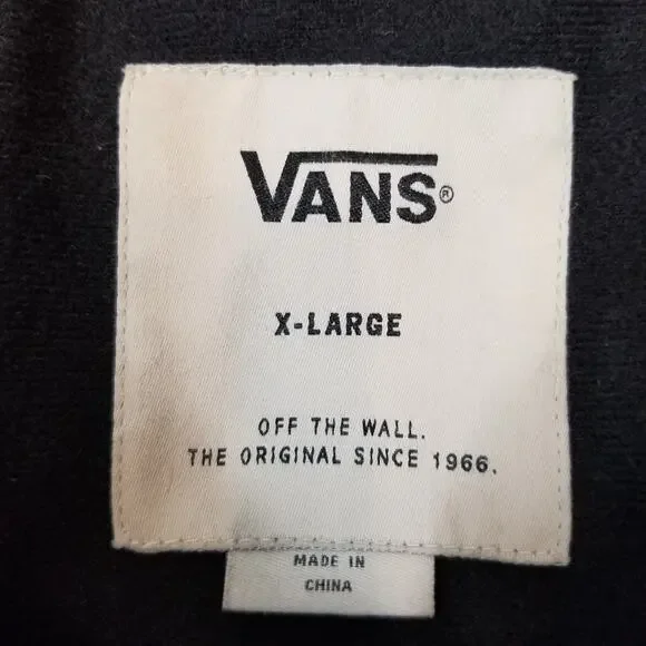 Vans Off The Wall Unisex Kids Youth Burgundy Snap Front Windbreaker Size XL